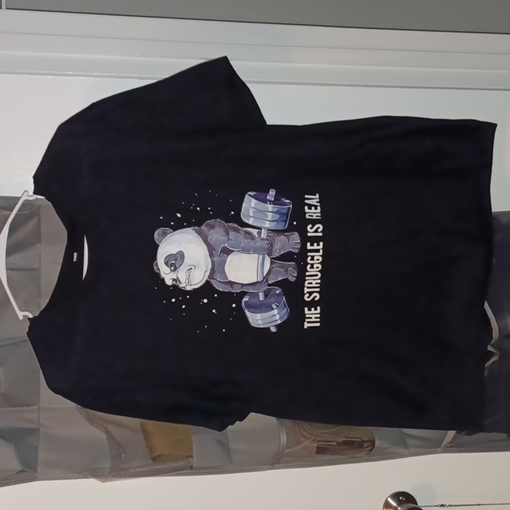XL black workout panda shirt